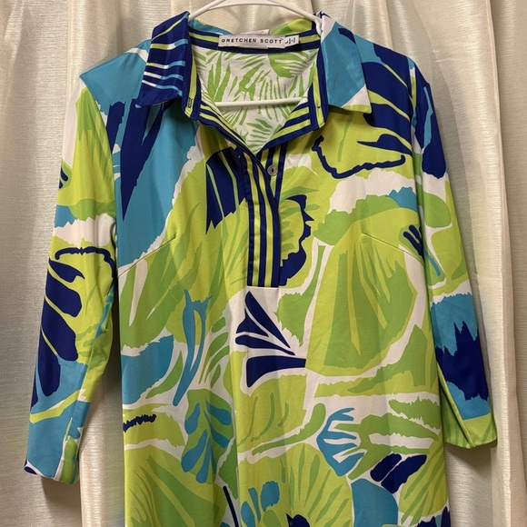 Gretchen Scott Designs Jersey Split Neck Dress Large - Picture 2 of 12